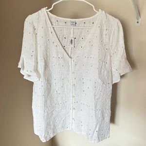 White eyelet blouse